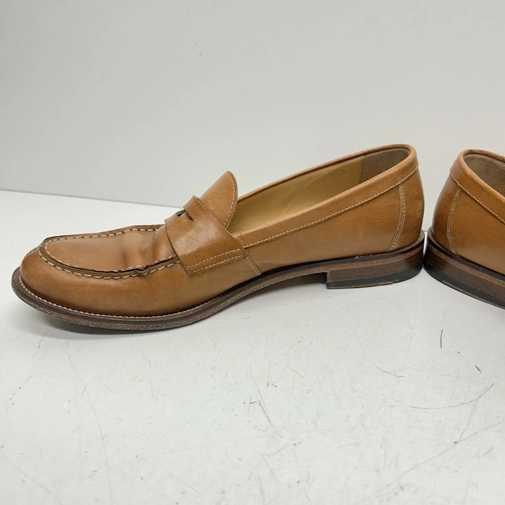 Scarosso‎ Men's Brown Leather Penny Loafers Shoes Made in Italy EU41, US8, UK7